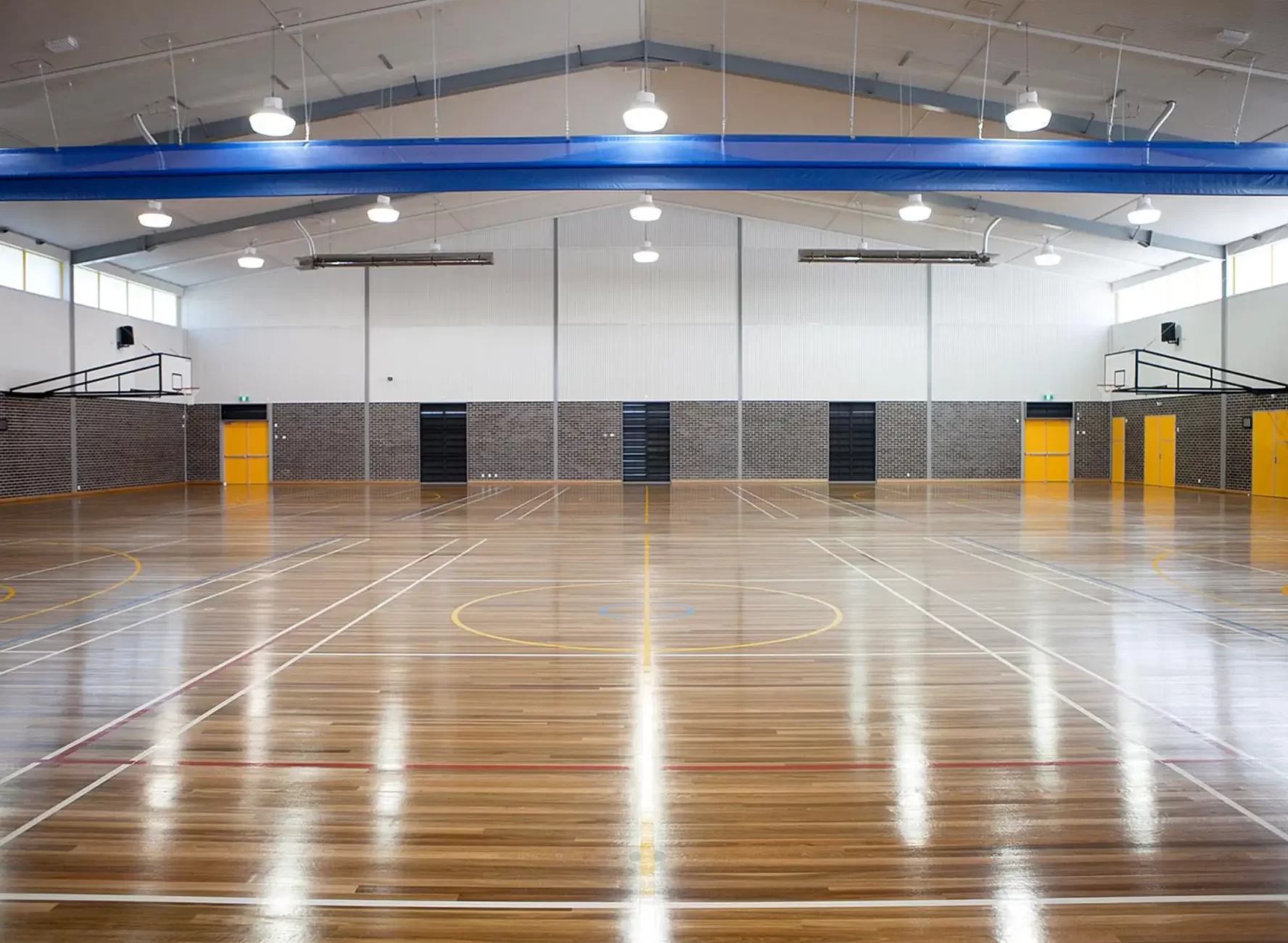 Large professionally coated timber floor with high-build finish, Sydney
